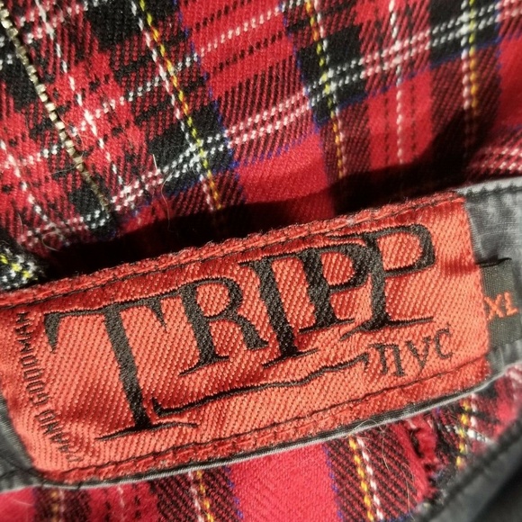 Tripp NYC dress halter top plaid lace grommet - Picture 4 of 8